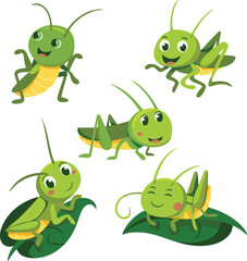 set of cartoon insects