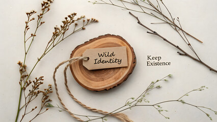 Flat lay with dried branches forming a delicate arrangement