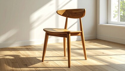Wooden dining chair sunlight