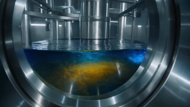 Insulin Production: Blue Liquid Media and Yellow Cell Culture in a Bioreactor Tank for Advanced Pharmaceutical Bioprocessing and Drug Synthesis