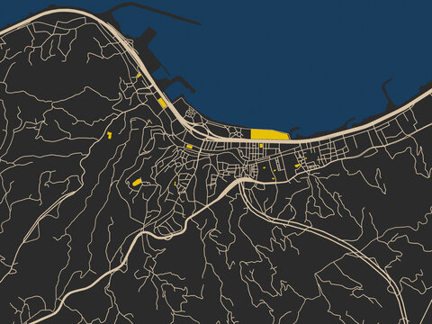 Poster-style map of Rize, T&uuml;rkiye using charcoal and cream map