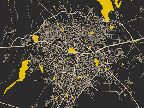Modern flat map of Usak, T&uuml;rkiye