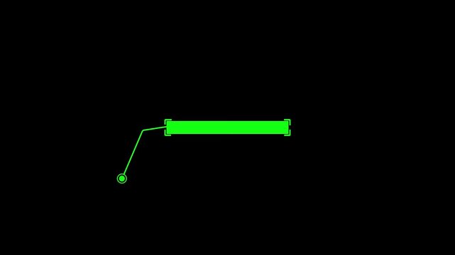 Green Callout Box with Line and Circle on Black Background text label