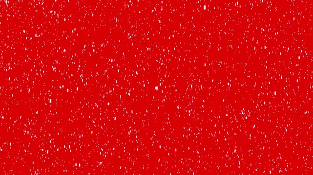 Snow, snowflakes falling on a red Christmas background