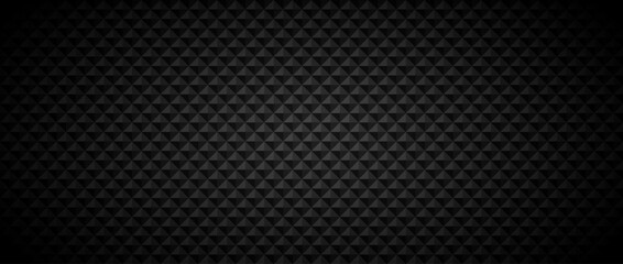 Black tech geometric background. Abstract rhomb tile pattern texture. Futuristic lozenge block grid design wallpaper. Dark grey volume diamond cover backdrop. Vector illustration isolation concept
