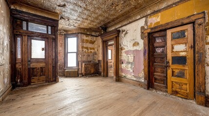 Interior specialists meticulously repair vintage woodwork and plaster blending oldworld charm with modern techniques in a historic mansion