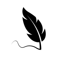 Feather pen write vector icon. Quill pen icon vector illustration on white background