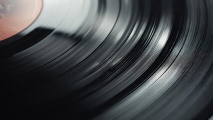 Close-up view of a vinyl record