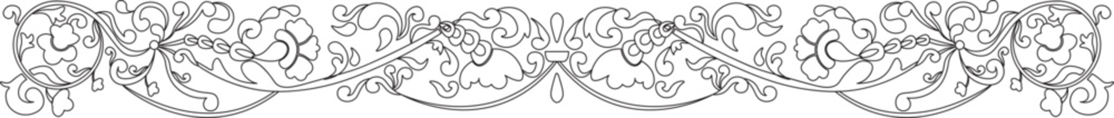 traditional pattern of sumatera. floral pattern. line art pattern