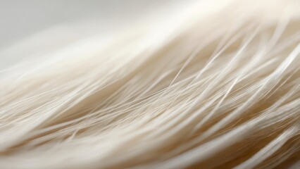 Close-up view of fine, light beige/white fibers
