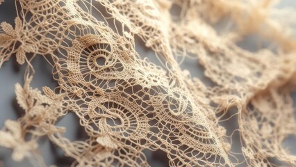 Close-up view of intricate lace fabric
