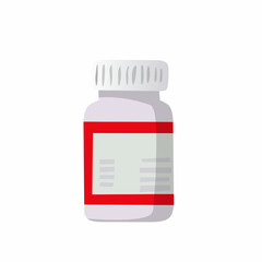 Medicine Bottle Illustration in Flat Style for AIDS Treatment Awareness