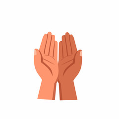 Praying Hands Illustration in Flat Style for Health Support Themes