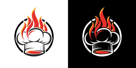 chef's hat combined with flames