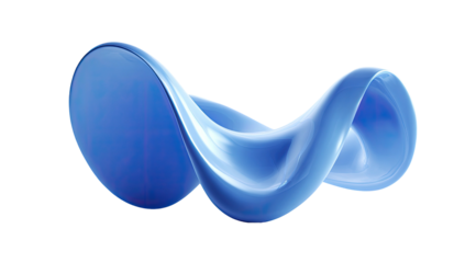 Smooth, blue abstract flowing form on a black background
