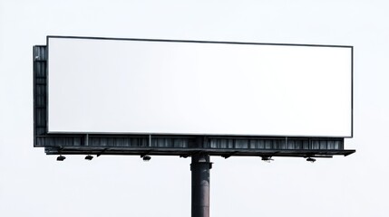 Obraz premium Blank Billboard Advertisement Structure Against Clear Sky Backdrop, Ideal for Mockups and Marketing Campaigns
