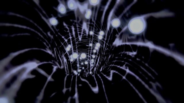 White Cyber Wire Tunnel 4K &ndash; High-Contrast Geometric Hard Techno VJ Loop (Seamless)