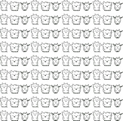 Various furry or spiny animals stand in rows.