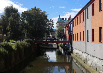 Bialka River in Bielsko-Biala town in Poland