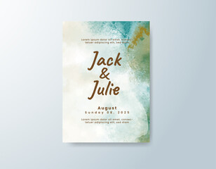 Wedding invitation with abstract watercolor background