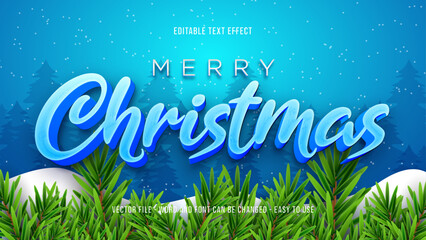 Editable text effect winter Christmas holiday season vector mockup