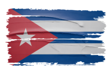 Distressed Cuban flag with textured brushstroke effect for patriotic themes and cultural representations of Cuba beautifully