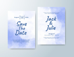 Wedding invitation with abstract watercolor background