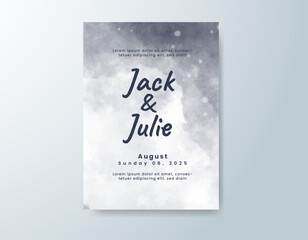 Wedding invitation with abstract watercolor background