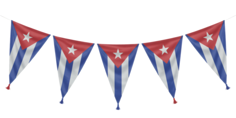 Celebrate Cuba with vibrant flag bunting, perfect for festive occasions and national celebrations, adding a patriotic touch