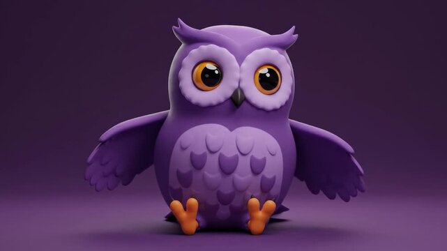 Purple owl illustration