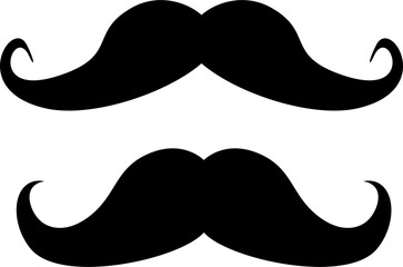 Simple black man mustache vector icon set 