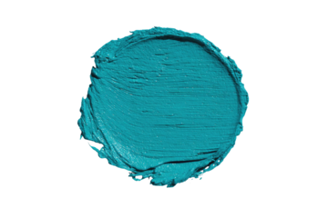 Teal paint swatch, rounded texture on black background