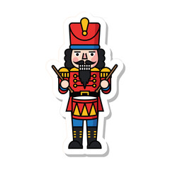 Nutcracker Soldier Sticker Festive Christmas Decoration.
