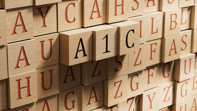 A1C text on wooden blocks, medical concept.close up of wooden blocks,Business Concept.3D rendering.