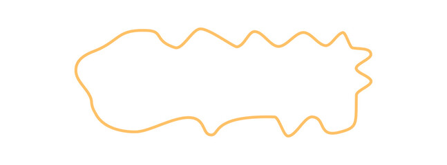 Hand drawn organic squiggle label frame shape with abstract outline. Irregular rectangle template creates a blob badge background. Creative text area and unique shape as a standout mockup element.