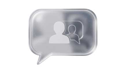 Frosted Glass 3D Forum Chat Icon for Discussion