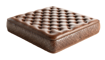 Fototapeta premium Tufted brown cushion, leather texture