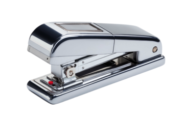 Polished chrome stapler against black