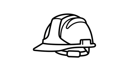 Outline of a Construction Hard Hat in Minimalist Style