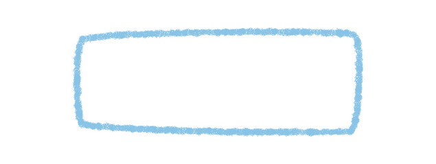 Hand drawn rectangle box with crayon outline and organic frame, designed as an empty textbox. Banner label stands out on a clean background, perfect for text or message graphic in playful style.