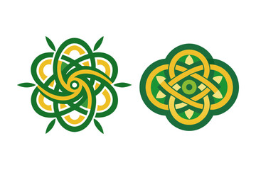 Celtic mandala with intricate knotwork, spiral patterns, and decorative geometric designs, traditional Celtic art illustration, symmetrical circular ornament, vector and digital artwork