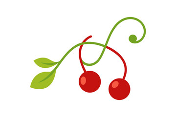 Artistic cherry stems shaped into musical notes on white background, creative food arrangement, minimalist composition, abstract fruit music concept, playful, fresh, studio photography, high-quality i