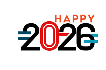 Modern business style Happy New Year 2026 greeting design featuring clean typography, minimal layout, and professional corporate elements on a bright background for fresh and elegant celebration 
