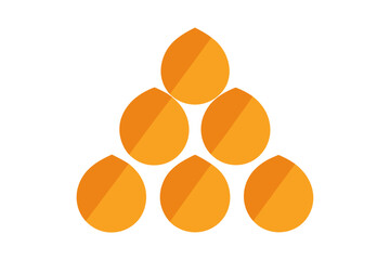 "Top view of pumpkin seeds arranged in a precise geometric triangle pattern, minimalist composition on white background, perfect for design, health, and seasonal concepts."