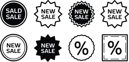 Obraz premium Set of sale labels and tags vector icons design