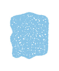 Blue fluid chalk squiggle frame box in sketch style. Rectangle textbox with irregular memo background and soft organic edge. Modern visual for text or note, professional illustration shape.