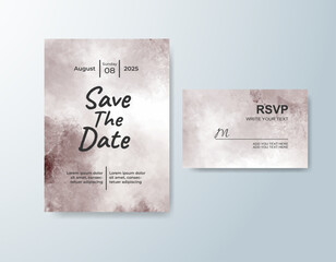 Wedding invitation with abstract splash watercolor
