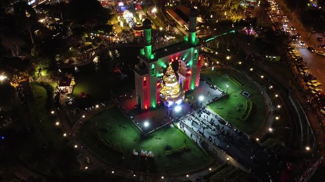 Parque de la amistad in surco with christmas tree decorations