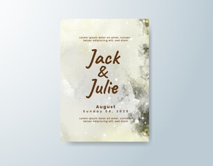 Wedding invitation with abstract splash watercolor