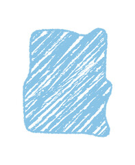 Blue chalk squiggle quote frame sketch forms an abstract rectangle with rough border and organic background. Diagonal scribble design adds artistic graphic character, ideal for creative text